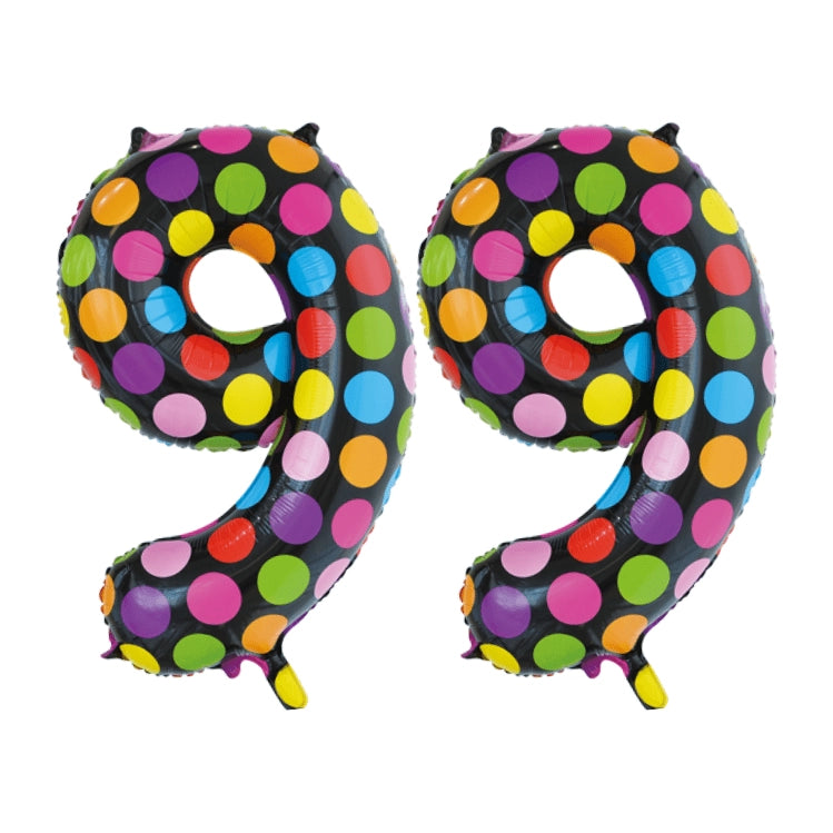 Folieballon 99 jaar stippen 86cm