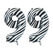 Folieballon 99 jaar zebra 86cm