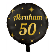 Folieballon Abraham 50 jaar - goud zwart  - 45cm