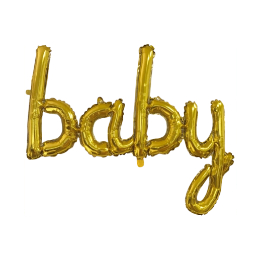 Folieballon BABY - 1 woord - Goud - 119cm