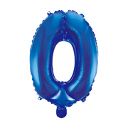 Folieballon cijfer 0 blauw 86cm