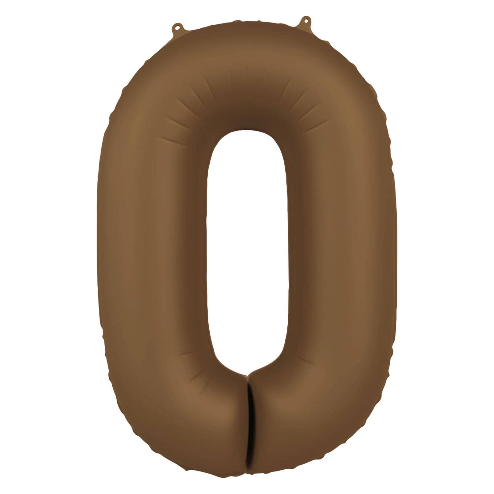 Folieballon Cijfer 0 - Chocolade Bruin Mat- 86 cm