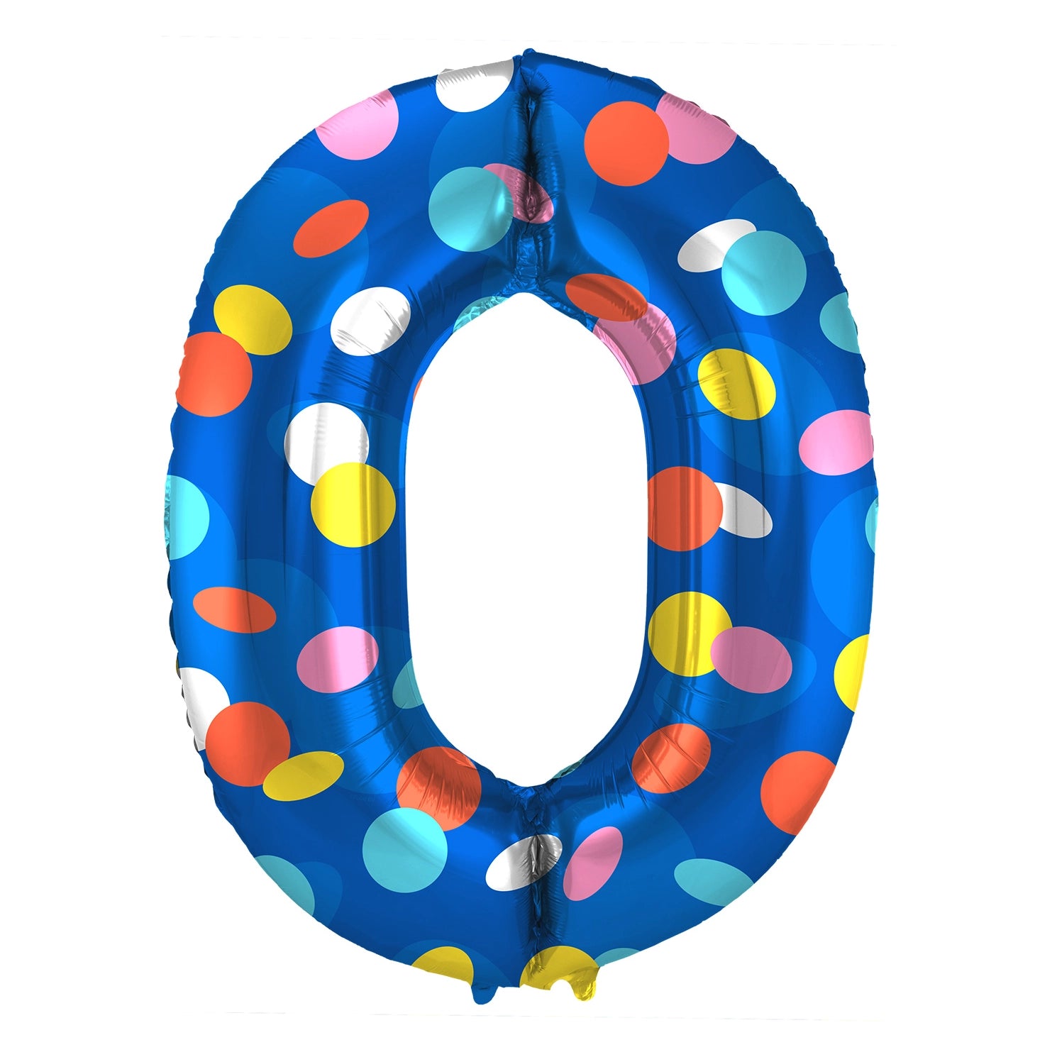 Folieballon Cijfer 0 Colorful Dots - 86 cm