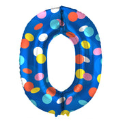 Folieballon Cijfer 0 Colorful Dots - 86 cm