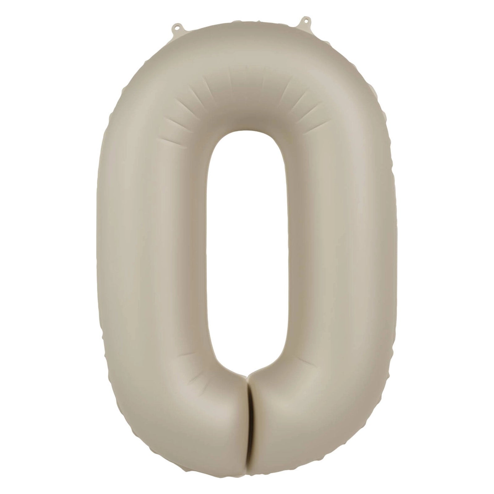 Folieballon Cijfer 0 - Creamy Latte Mat- 86 cm
