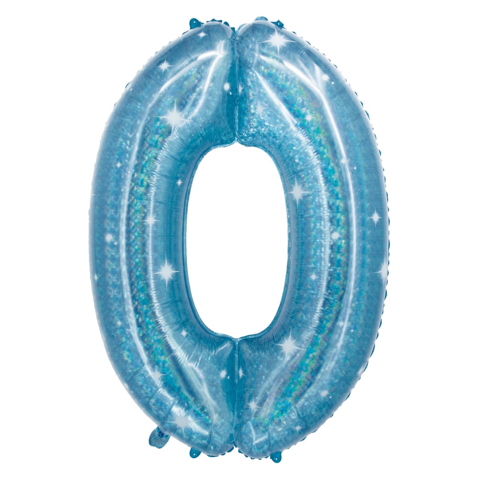 Folieballon Cijfer 0 Galactic Aqua - 101 cm
