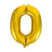 Folieballon cijfer 0 Goud 66cm