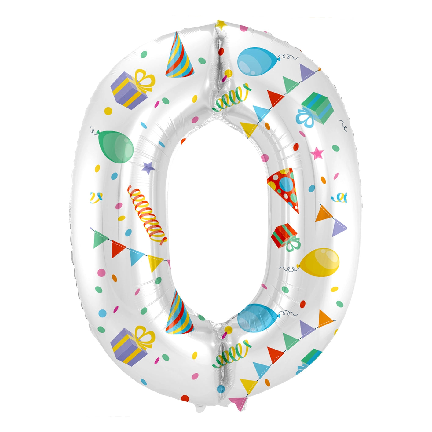 Folieballon Cijfer 0 Joyful Party - 86 cm