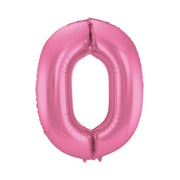 Folieballon cijfer 0 metallic roze mat 86cm
