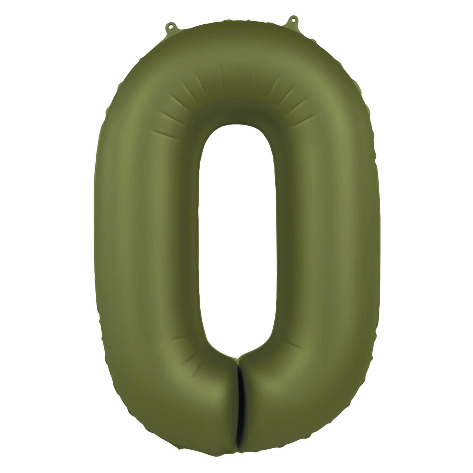 Folieballon Cijfer 0 - Olijf Groen Mat- 86 cm