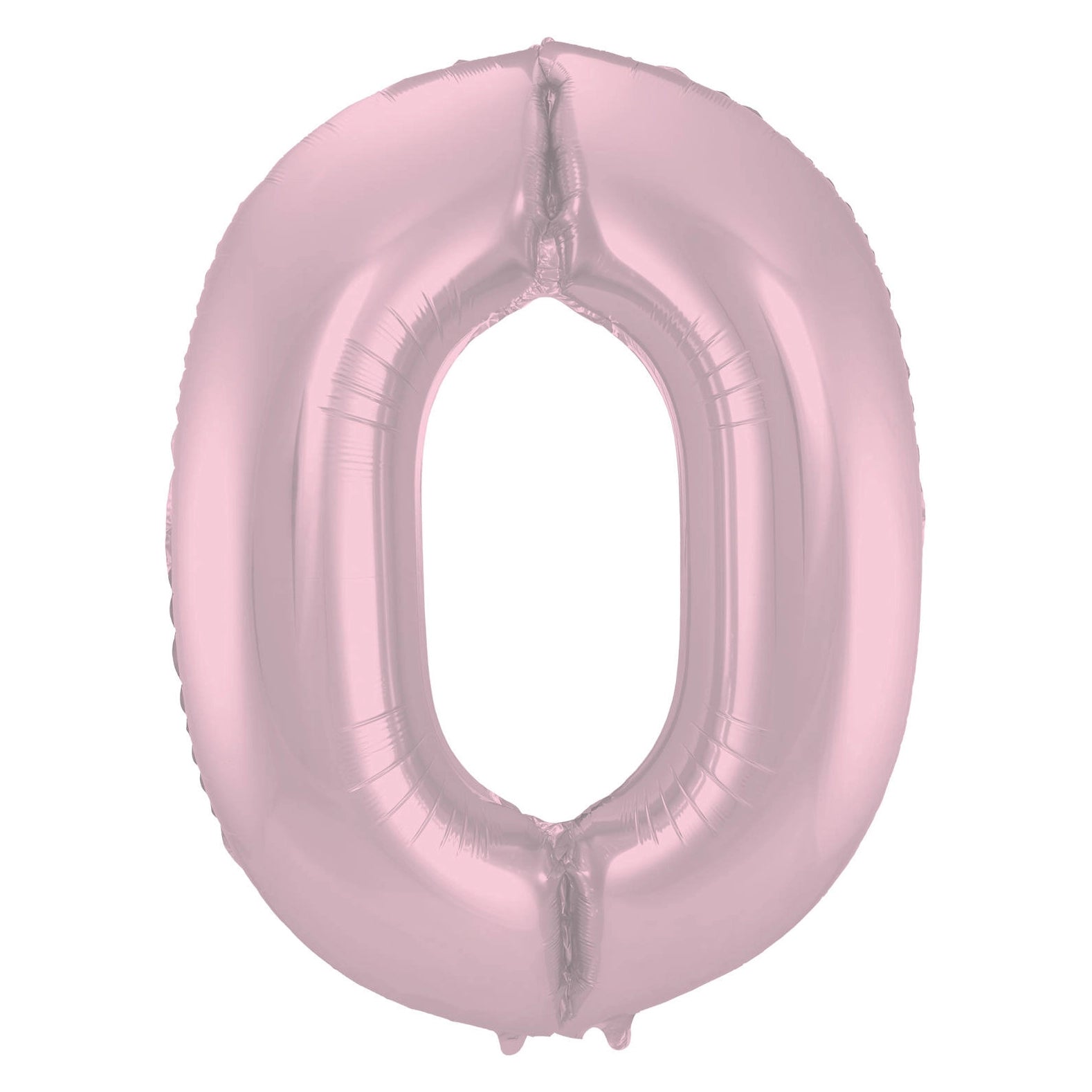Folieballon Cijfer 0 Pastel Roze Metallic Mat - 86 cm