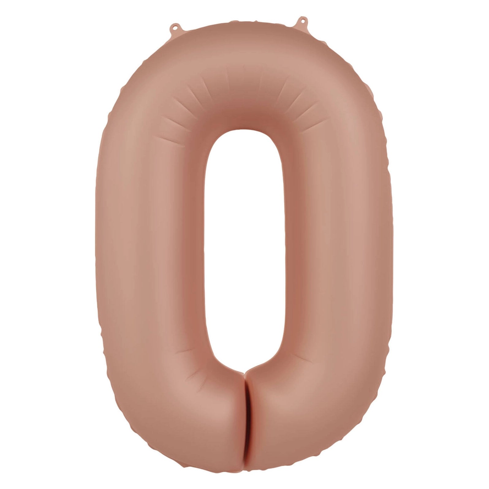 Folieballon Cijfer 0 - Rose Goud Mat - 86 cm