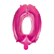 Folieballon cijfer 0 roze 41cm