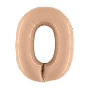 Folieballon Cijfer 0 Satin nude - 102 cm