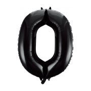 Folieballon cijfer 0 zwart 41cm