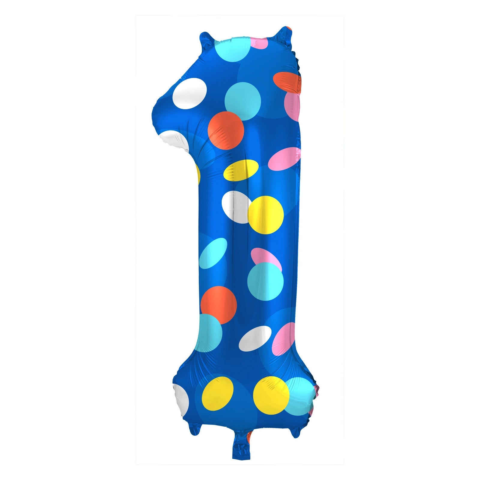 Folieballon Cijfer 1 Colorful Dots - 86 cm