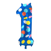 Folieballon Cijfer 1 Colorful Dots - 86 cm
