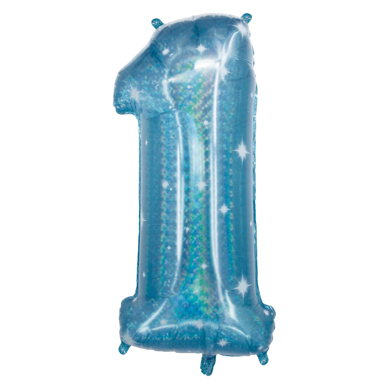 Folieballon Cijfer 1 Galactic Aqua - 101 cm