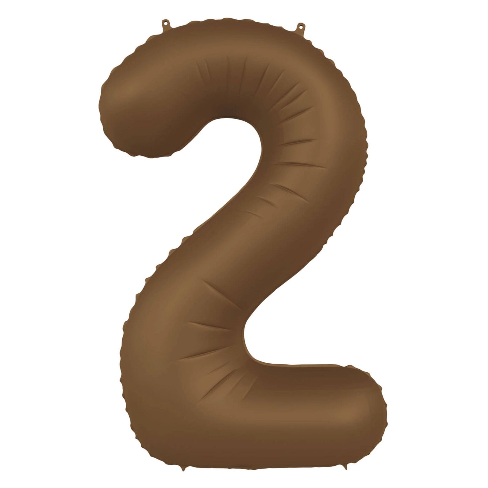 Folieballon Cijfer 2 - Chocolade Bruin Mat- 86 cm