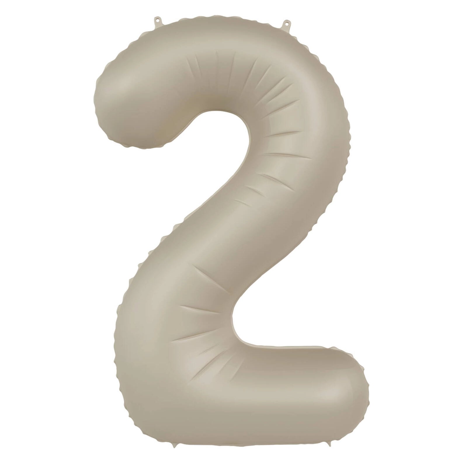 Folieballon Cijfer 2 - Creamy Latte Mat- 86 cm