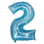 Folieballon Cijfer 2 Galactic Aqua - 101 cm