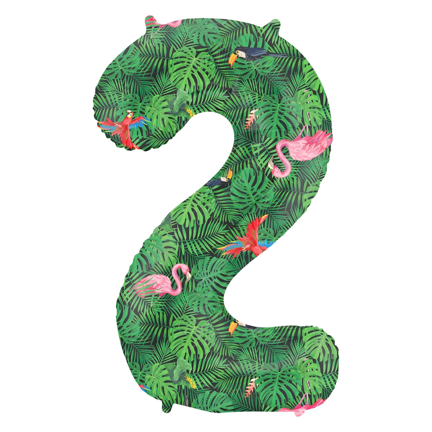 Folieballon Cijfer 2 Jungle Vibe - 86 cm