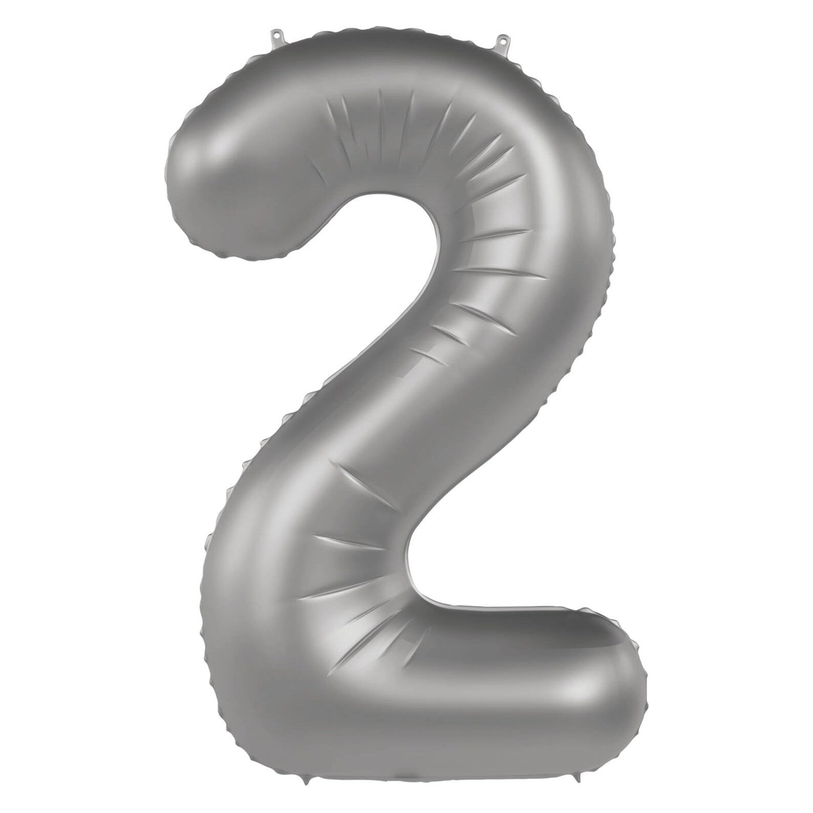 Folieballon Cijfer 2 - Moonlight Silver - 86 cm