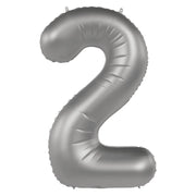 Folieballon Cijfer 2 - Moonlight Silver - 86 cm