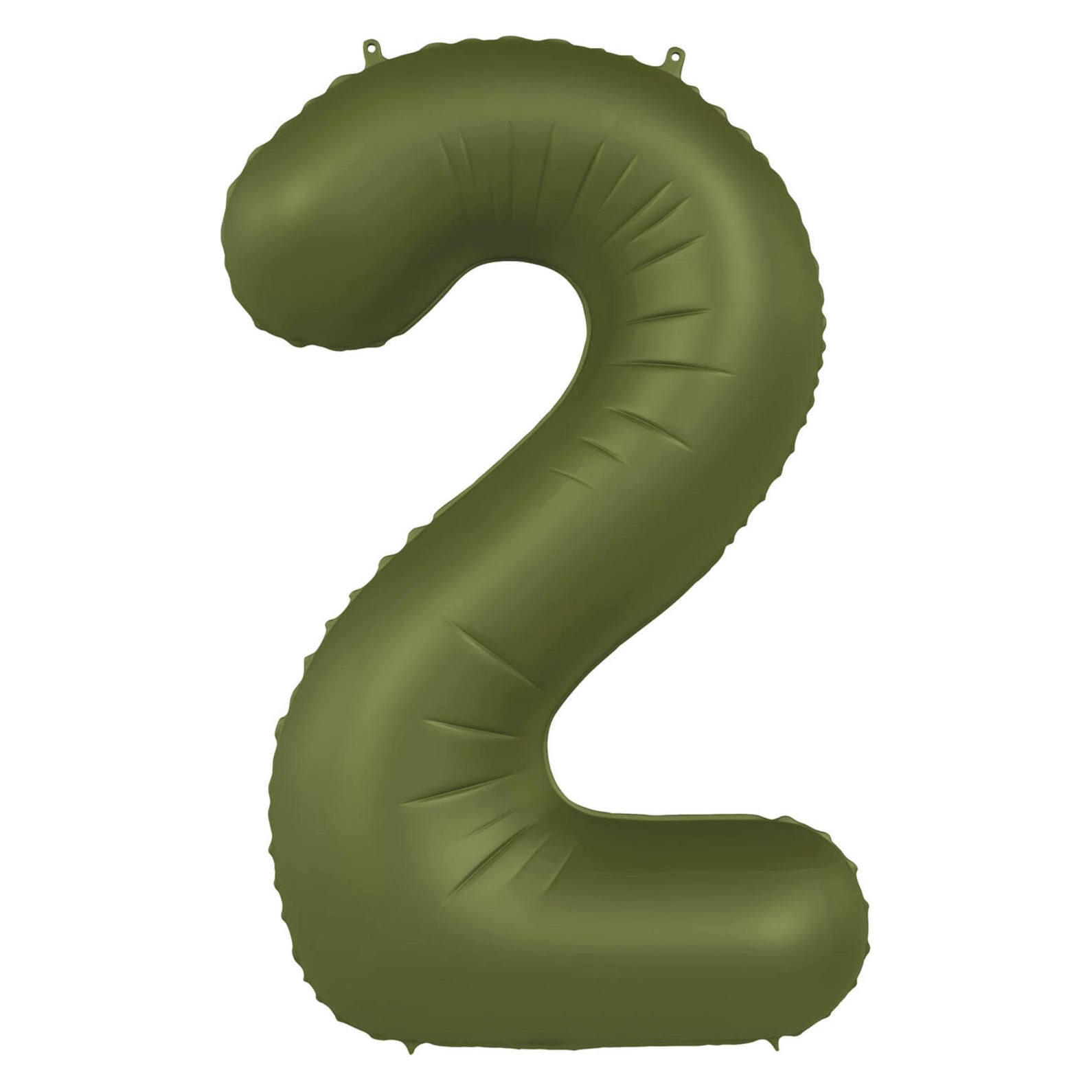 Folieballon Cijfer 2 - Olijf Groen Mat- 86 cm