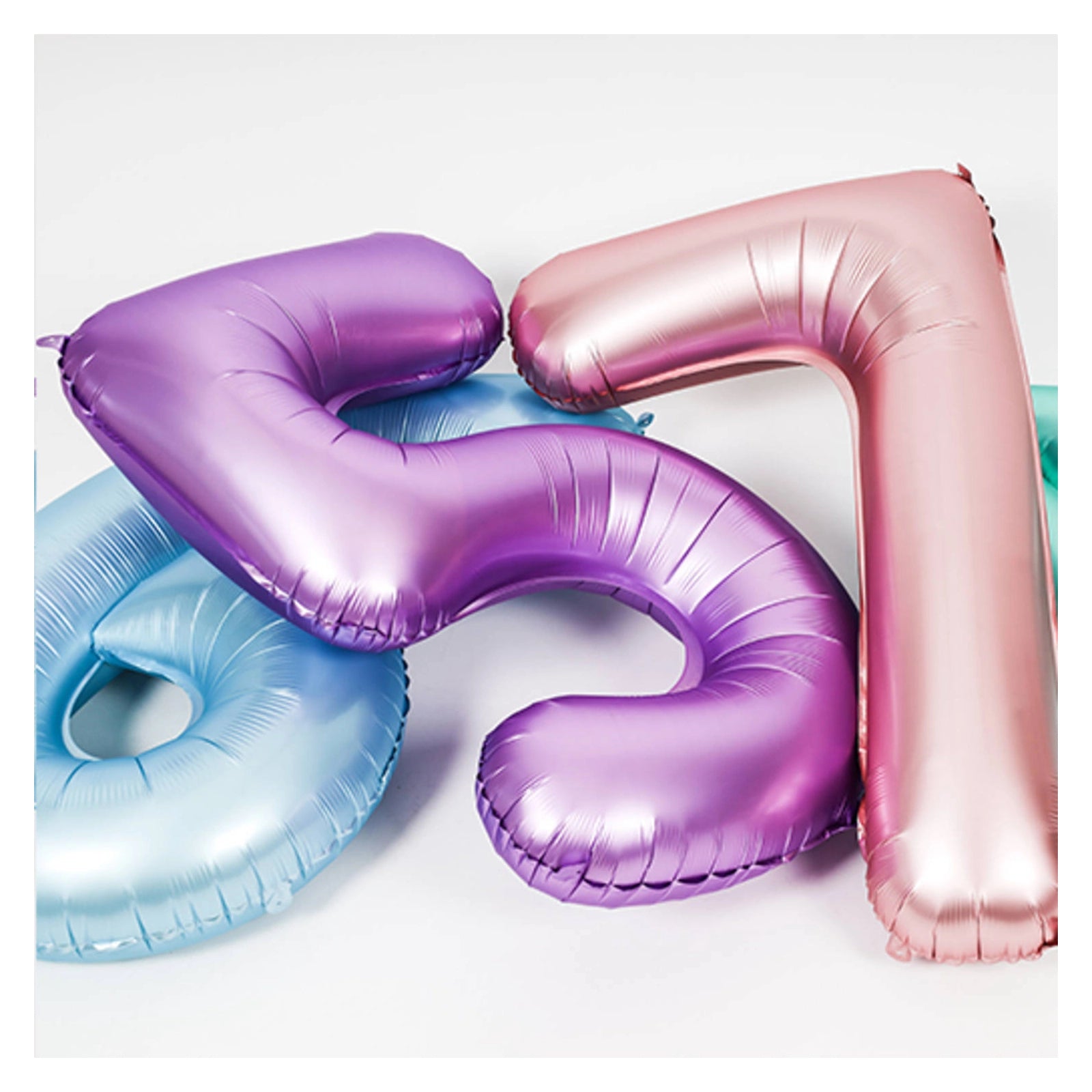 Folieballon Cijfer 2 Pastel Roze Metallic Mat - 86 cm