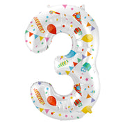 Folieballon Cijfer 3 Joyful Party - 86 cm