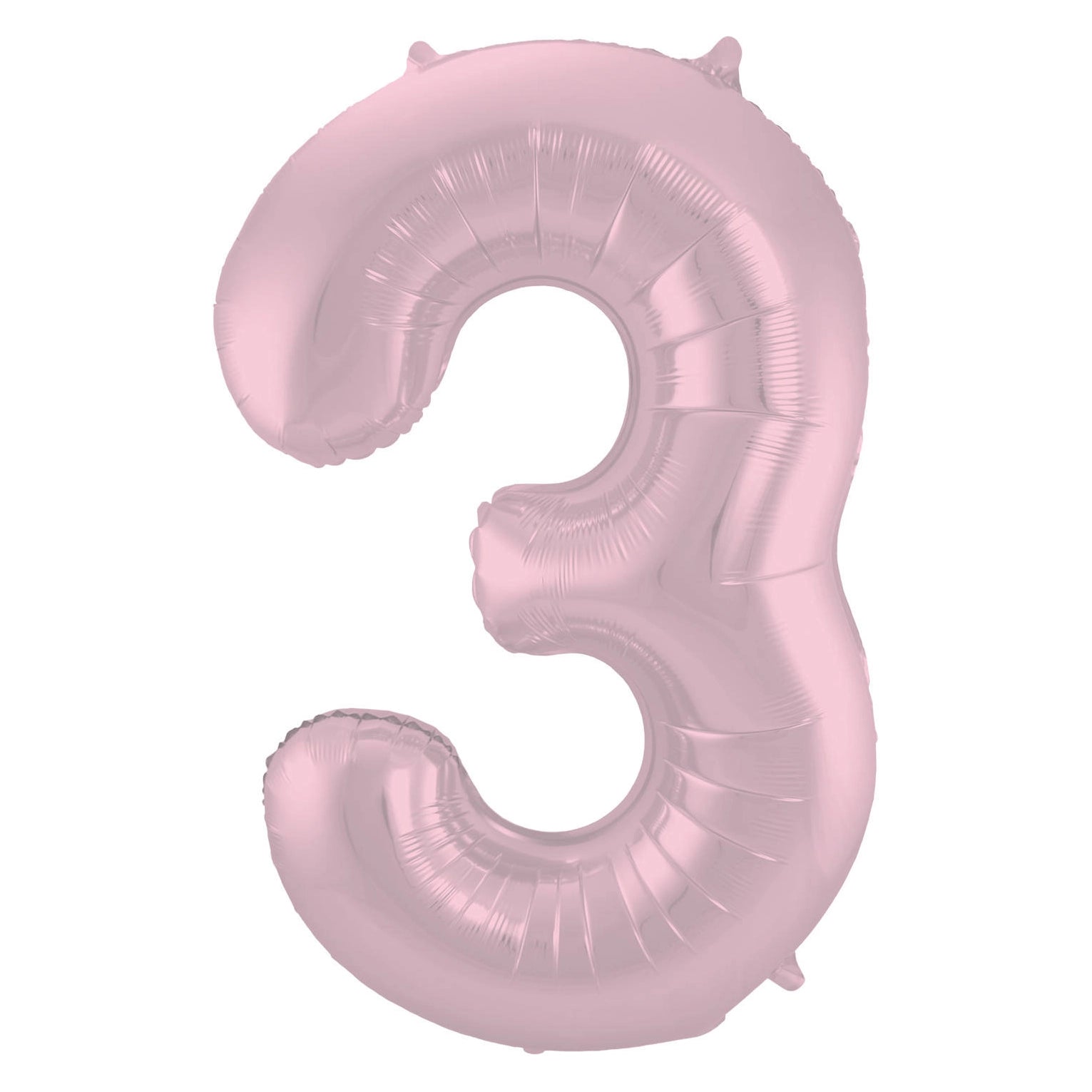 Folieballon Cijfer 3 Pastel Roze Metallic Mat - 86 cm