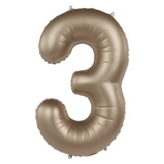 Folieballon Cijfer 3 - Starlight Gold - 86 cm