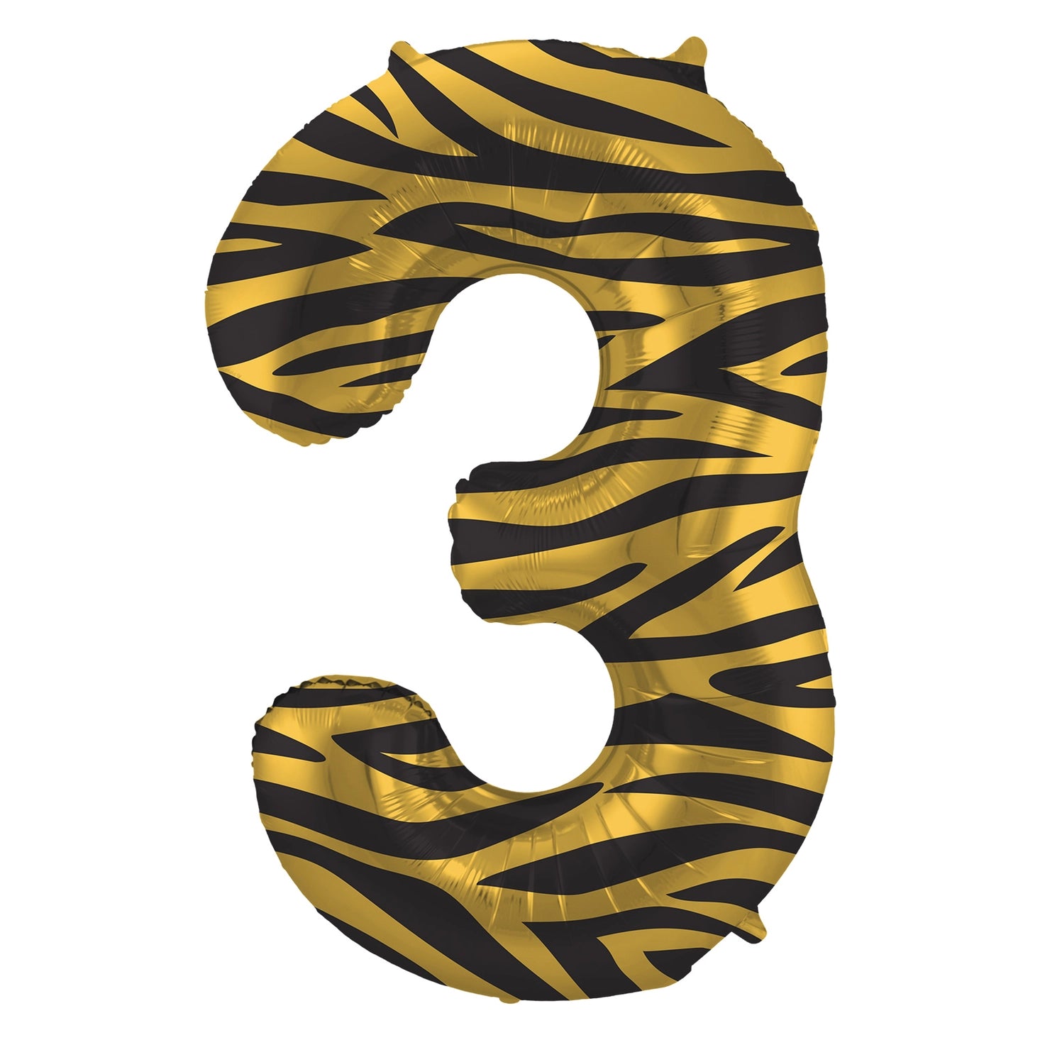Folieballon Cijfer 3 Tiger Chic - 86 cm
