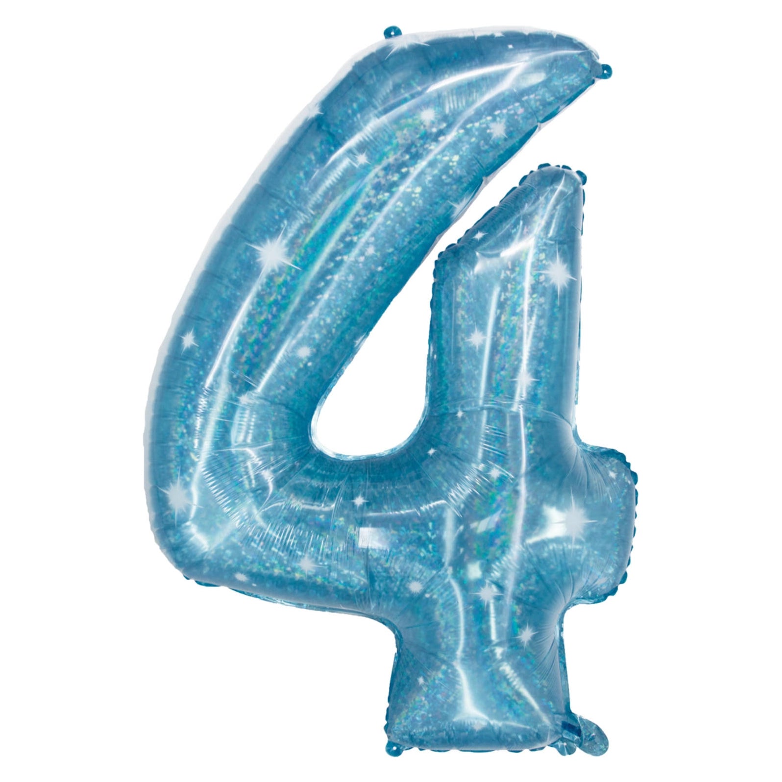 Folieballon Cijfer 4 Galactic Aqua - 101 cm
