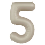 Folieballon Cijfer 5 - Creamy Latte Mat- 86 cm