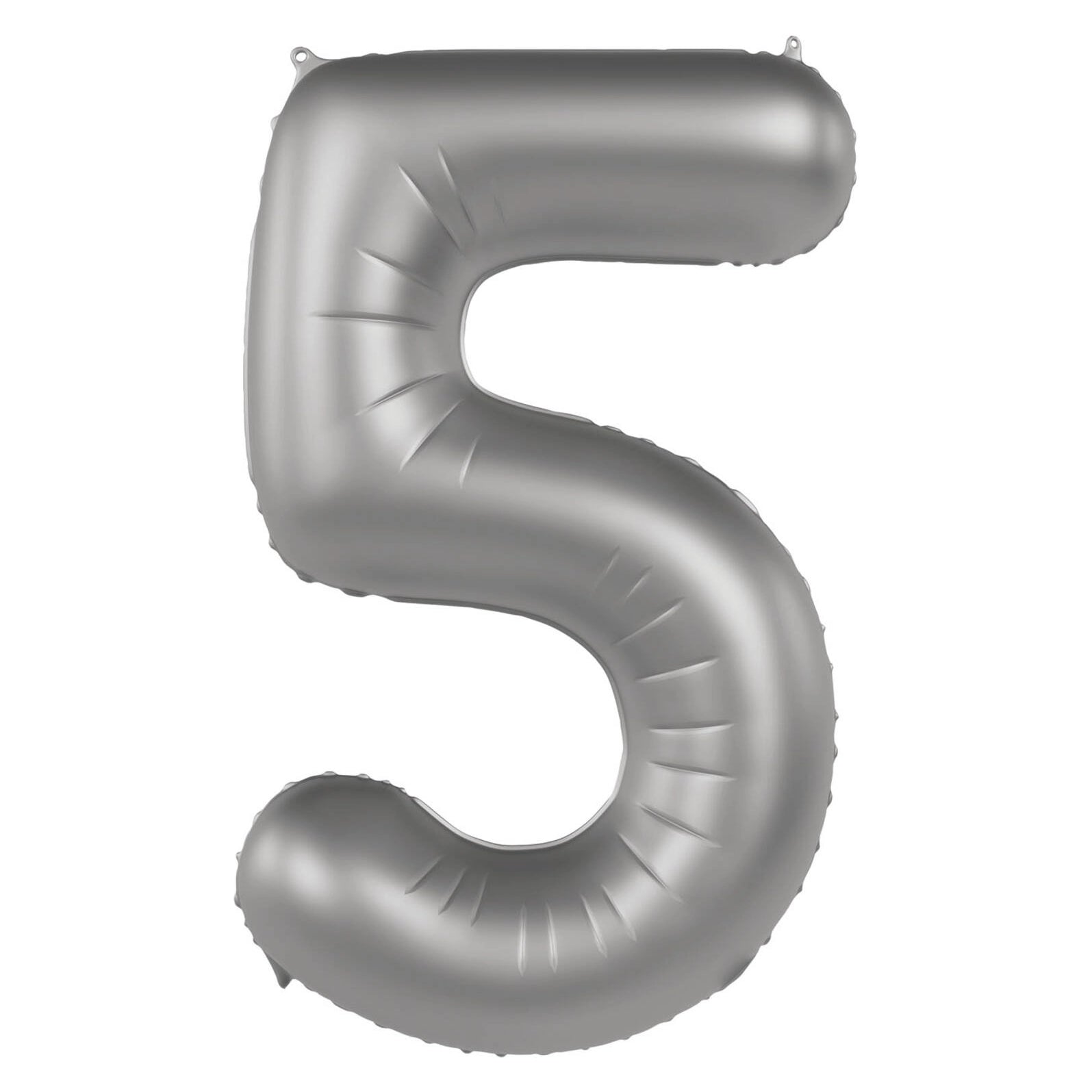 Folieballon Cijfer 5 - Moonlight Silver - 86 cm