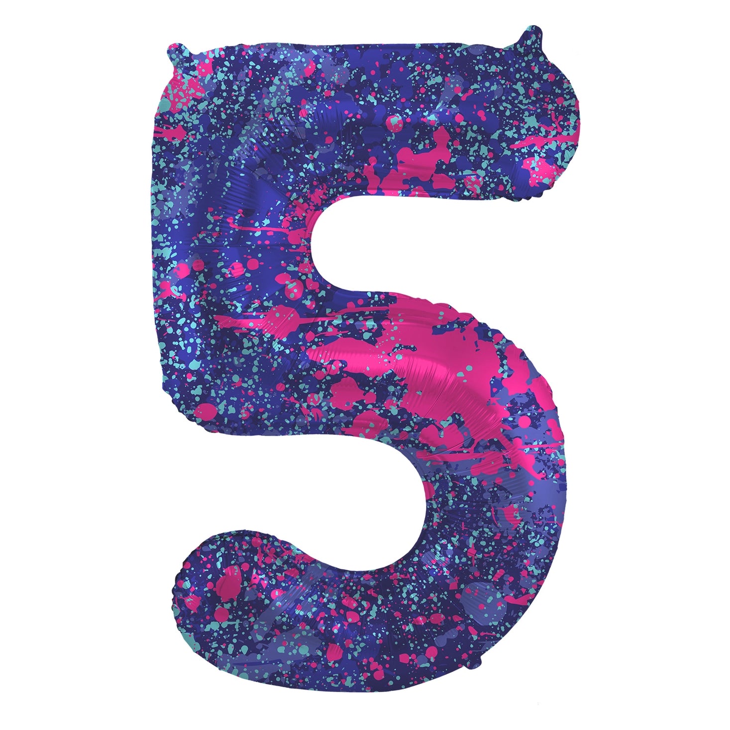 Folieballon Cijfer 5 Paint Splash - 86 cm