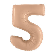 Folieballon Cijfer 5 Satin nude - 102 cm