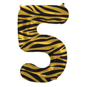 Folieballon Cijfer 5 Tiger Chic - 86 cm
