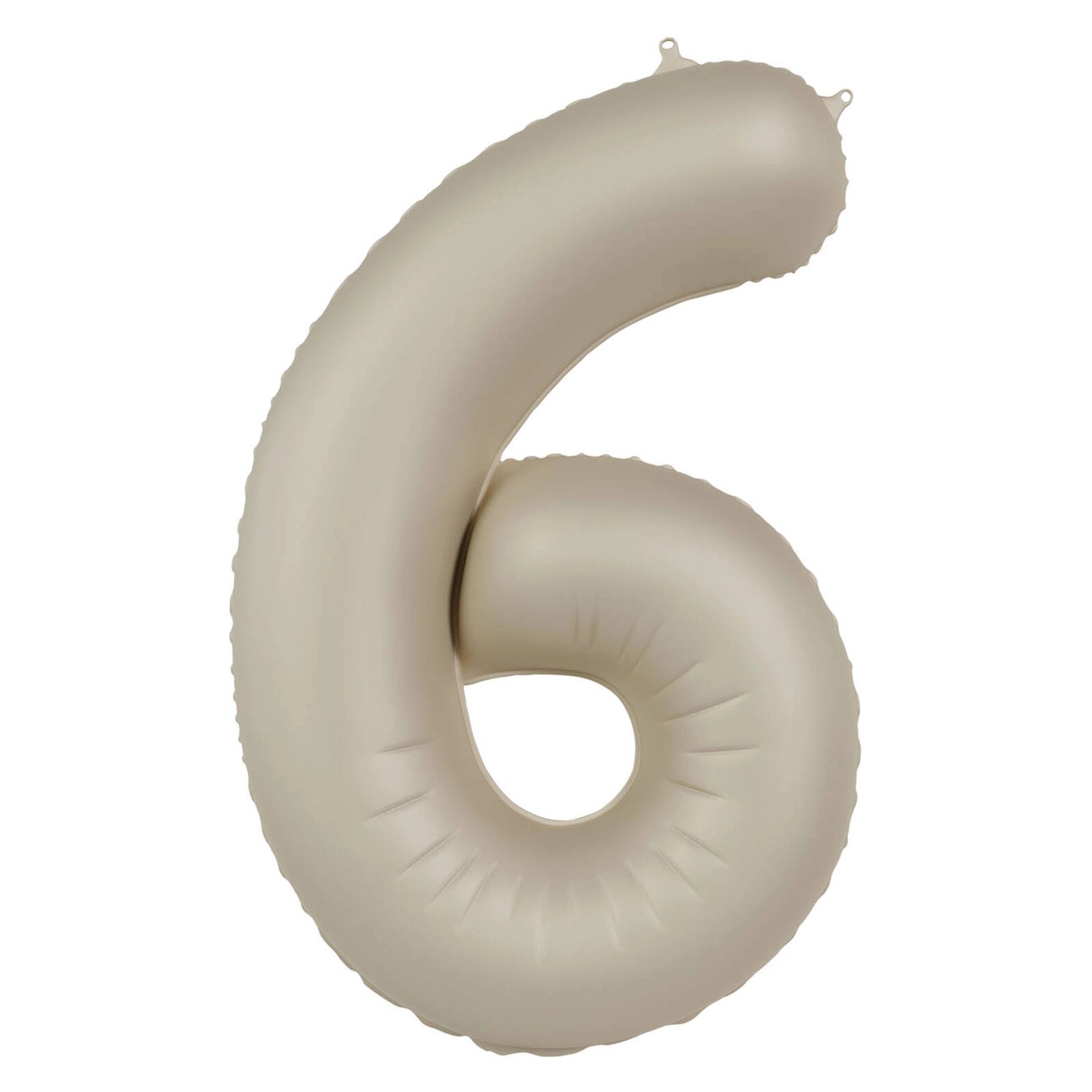 Folieballon Cijfer 6 - Creamy Latte Mat- 86 cm