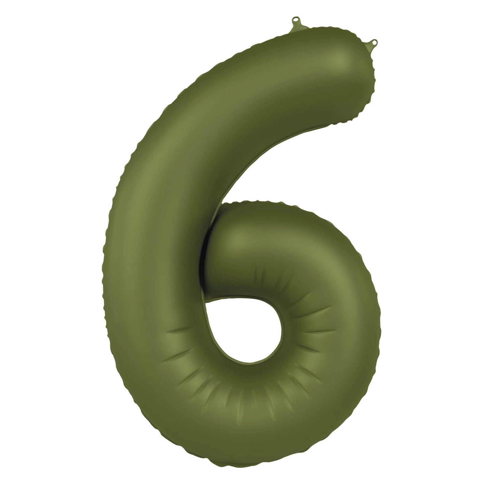 Folieballon Cijfer 6 - Olijf Groen Mat- 86 cm