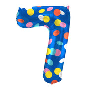 Folieballon Cijfer 7 Colorful Dots - 86 cm