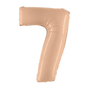 Folieballon Cijfer 7 Satin nude - 102 cm