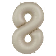 Folieballon Cijfer 8 - Creamy Latte Mat- 86 cm