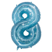 Folieballon Cijfer 8 Galactic Aqua - 101 cm