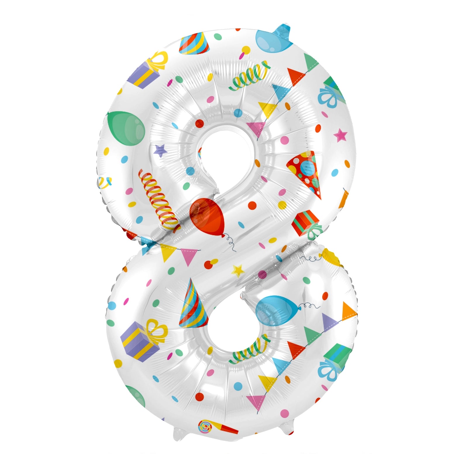 Folieballon Cijfer 8 Joyful Party - 86 cm