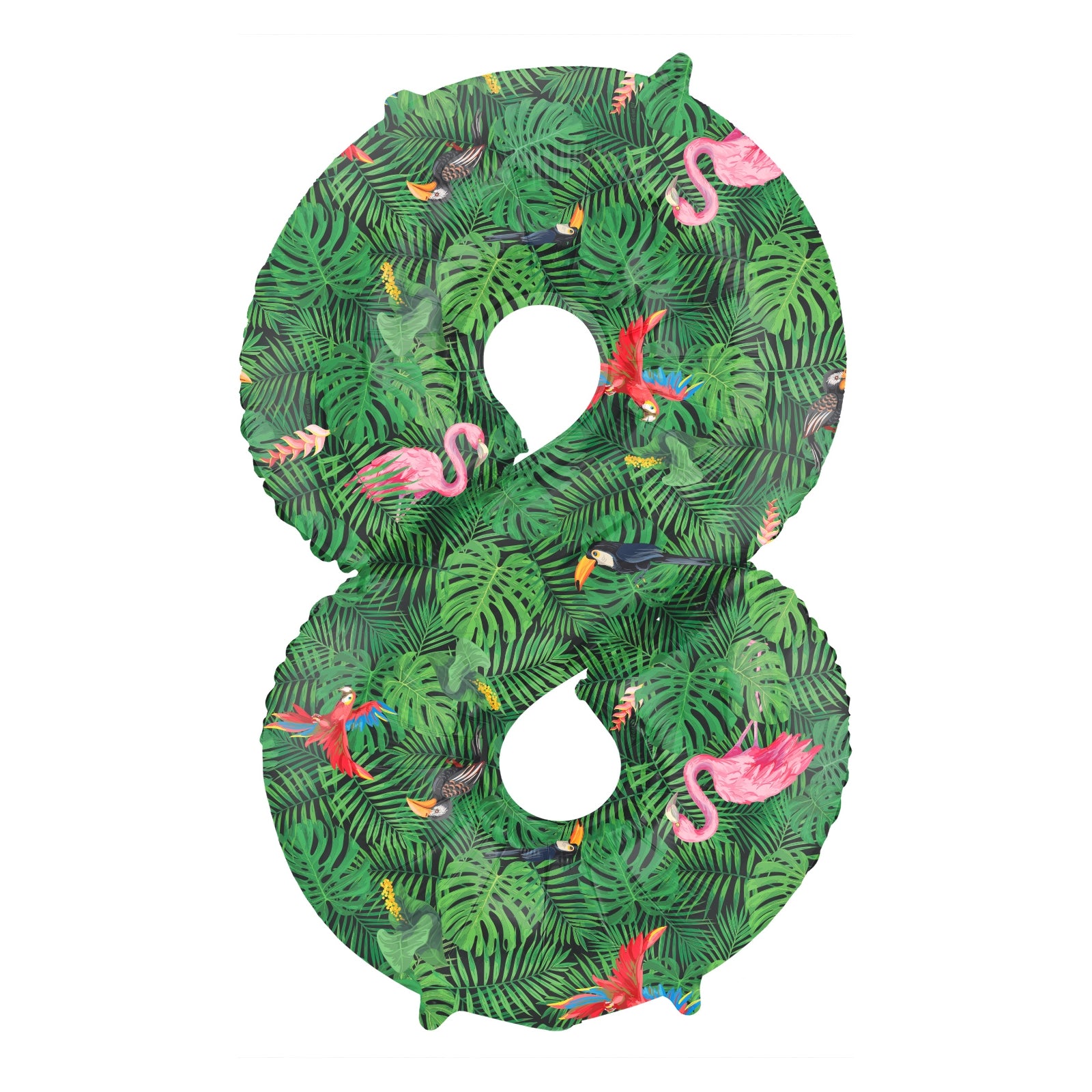Folieballon Cijfer 8 Jungle Vibe - 86 cm