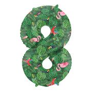 Folieballon Cijfer 8 Jungle Vibe - 86 cm