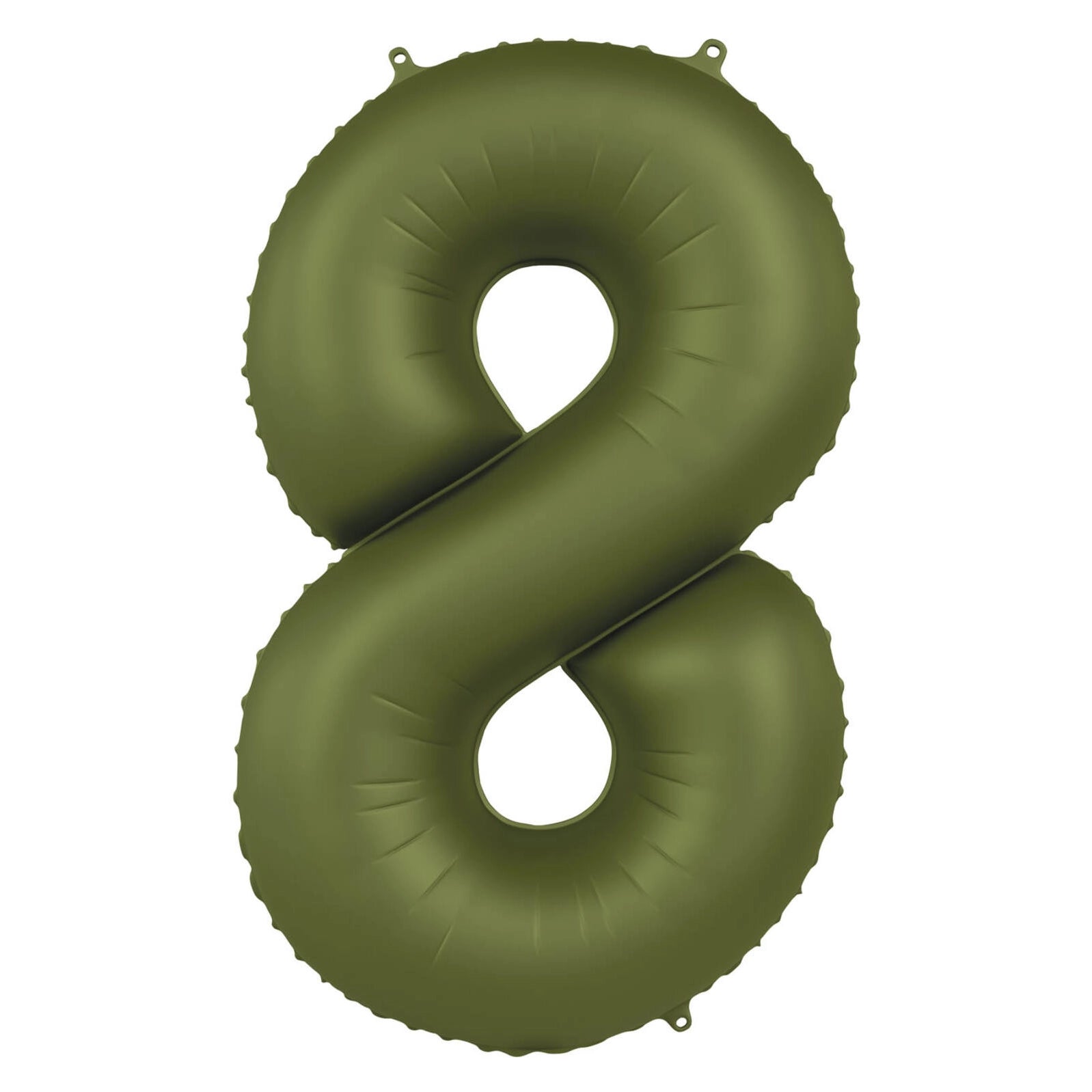 Folieballon Cijfer 8 - Olijf Groen Mat- 86 cm